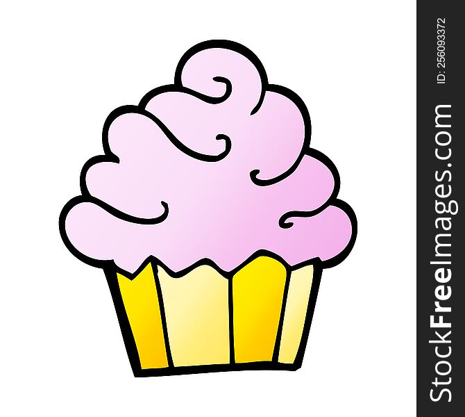 Vector Gradient Illustration Cartoon Cupcake
