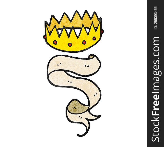 textured cartoon crown and scroll