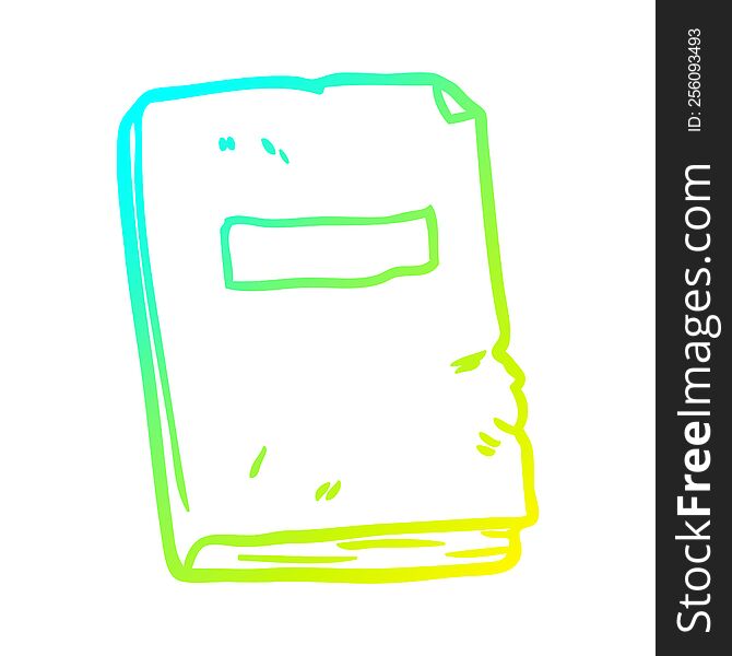 Cold Gradient Line Drawing Battered Old Notebook