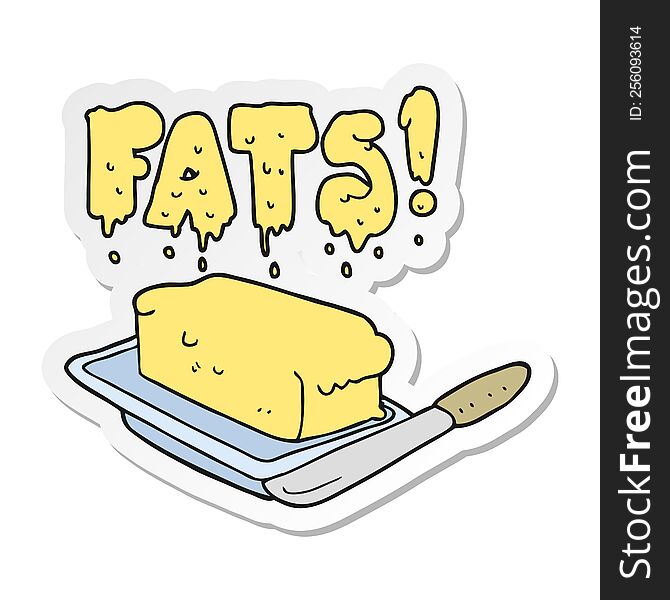 sticker of a cartoon butter fats