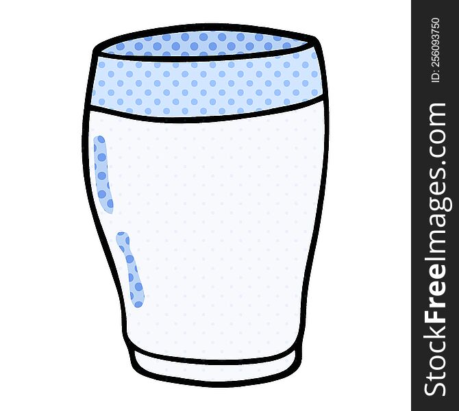 cartoon doodle glass of milk