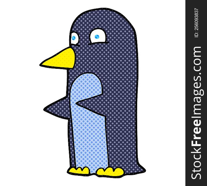 freehand drawn cartoon penguin
