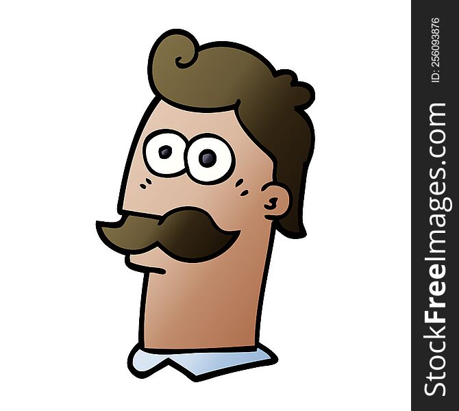 Cartoon Doodle Man With Moustache