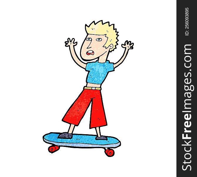 cartoon boy on skateboard. cartoon boy on skateboard