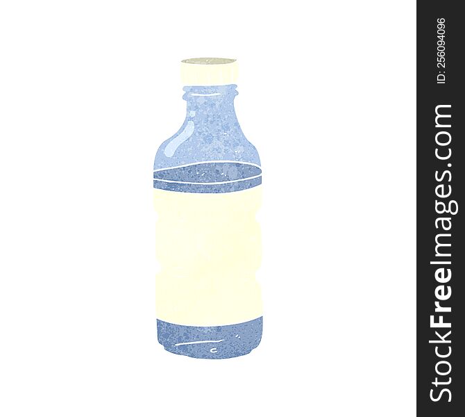 freehand retro cartoon water bottle