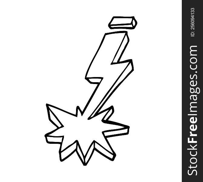 line drawing cartoon thunder bolt