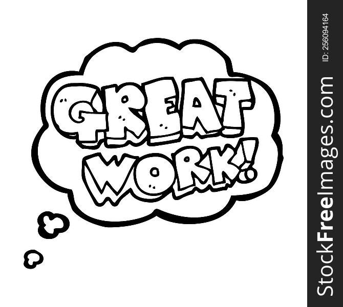 Great Work Thought Bubble Cartoon Symbol