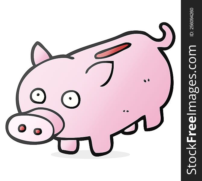 freehand drawn cartoon piggy bank
