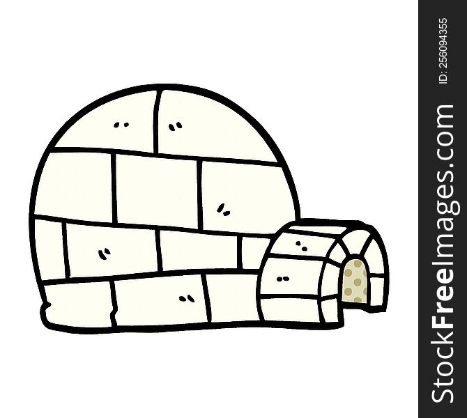 cartoon doodle winter igloo