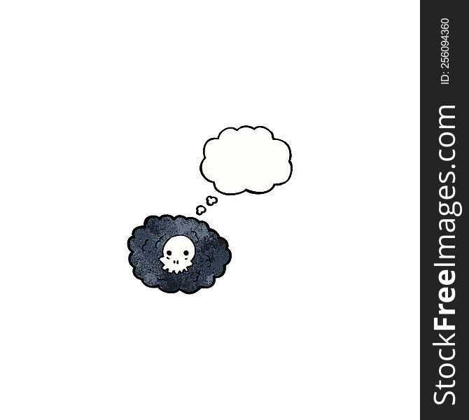 Cartoon Black Cloud With Skull