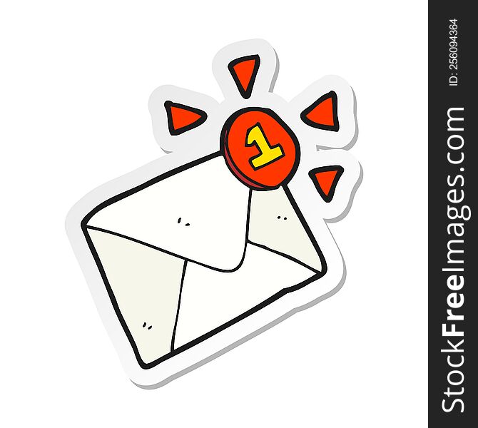 Sticker Of A Cartoon Email Message