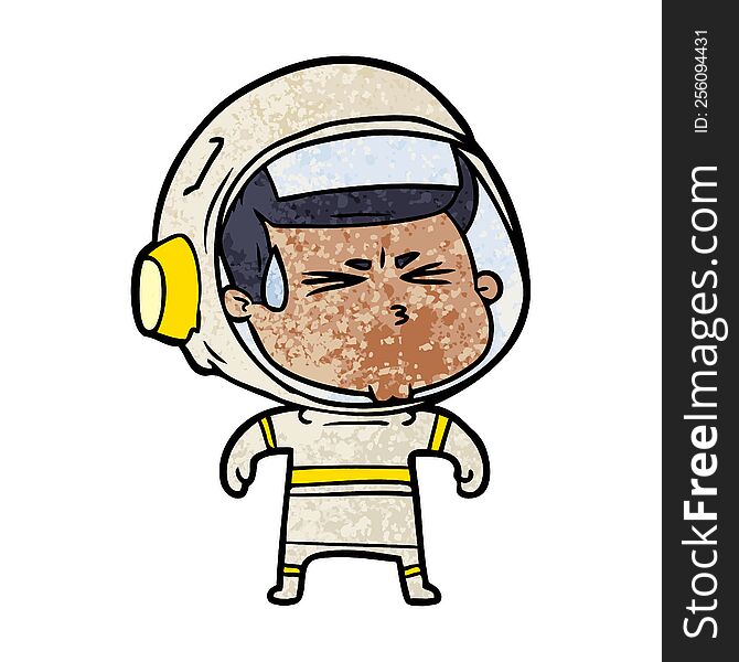 cartoon stressed astronaut. cartoon stressed astronaut