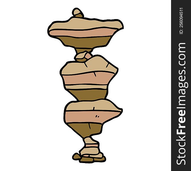 Cartoon Doodle Of Stacked Stones