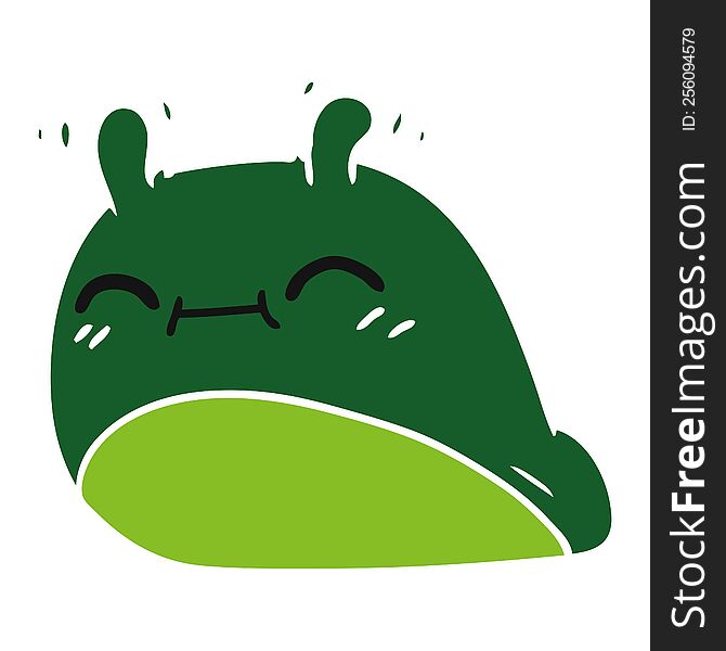 Cartoon Of A Happy Kawaii Slug