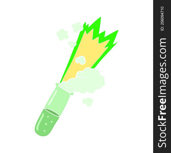 Flat Color Illustration Of A Cartoon Science Test Tube