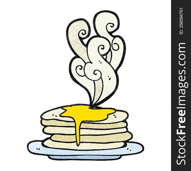 freehand drawn texture cartoon stack of pancakes