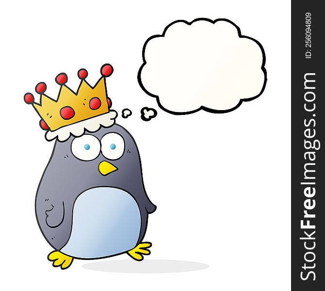 Thought Bubble Cartoon Emperor Penguin