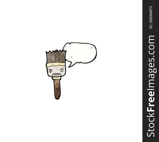 cartoon paintbrush with speech bubble