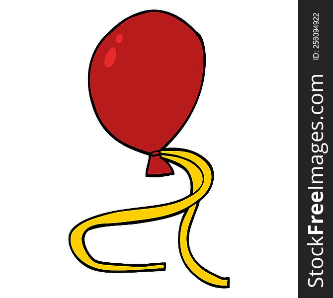 cartoon doodle red balloon