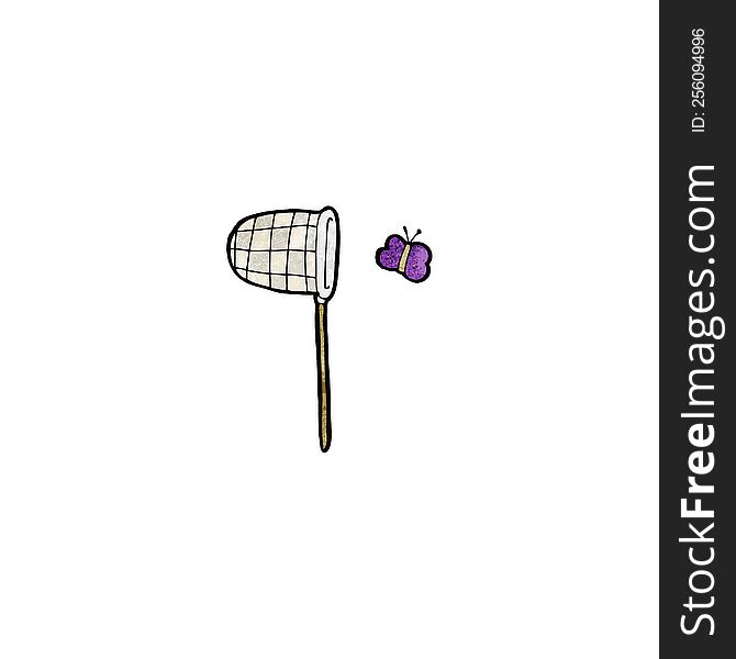 cartoon butterfly and net