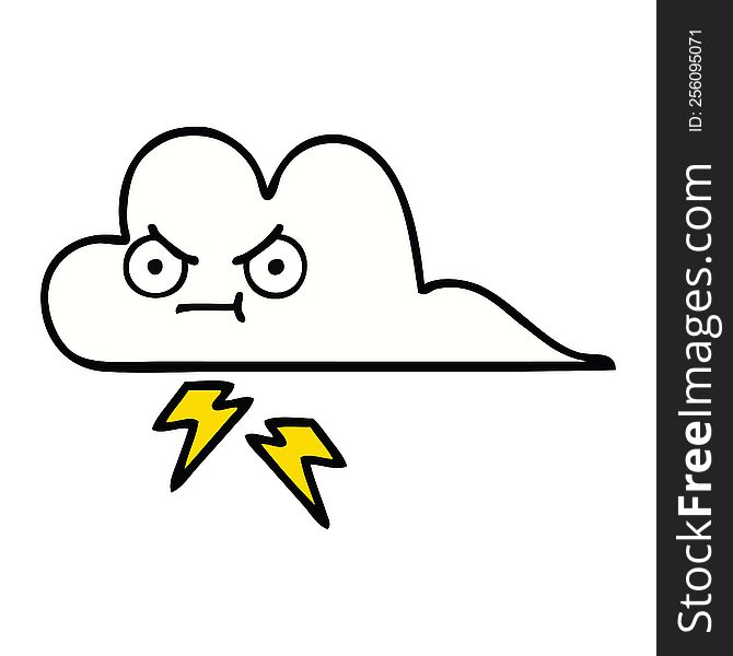 Cute Cartoon Thunder Cloud