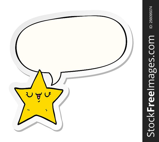 Cartoon Star And Speech Bubble Sticker