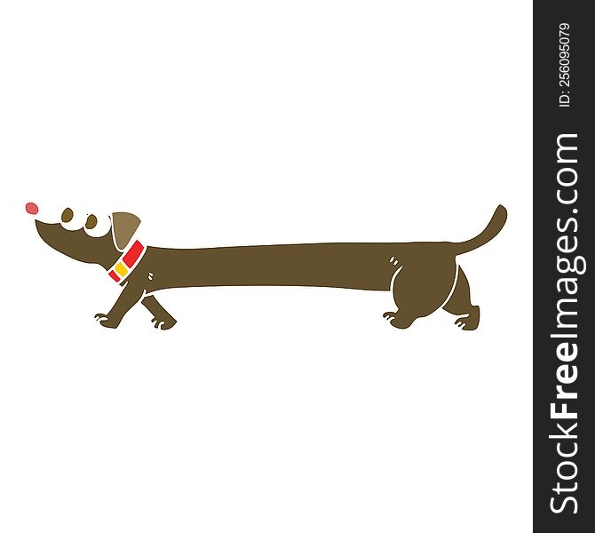 flat color illustration of dachshund. flat color illustration of dachshund