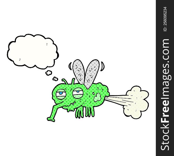 Thought Bubble Cartoon Gross Farting Fly