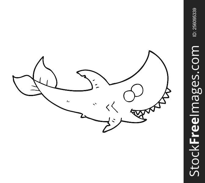 Black And White Cartoon Shark