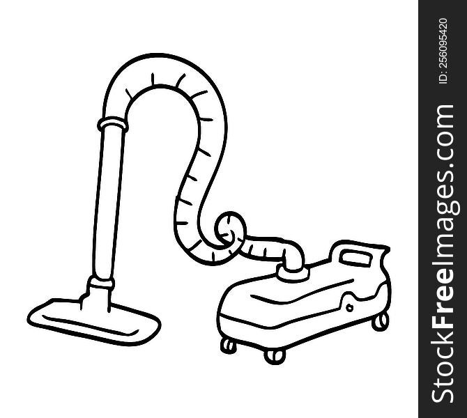 Black And White Cartoon Vacuum Hoover