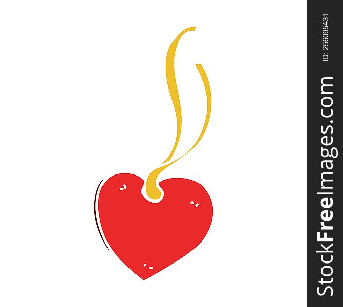 cartoon doodle heart tag