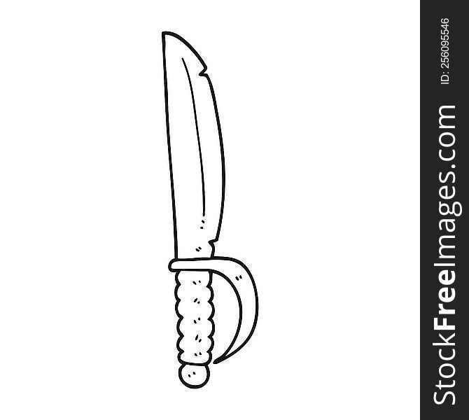 Black And White Cartoon Knife