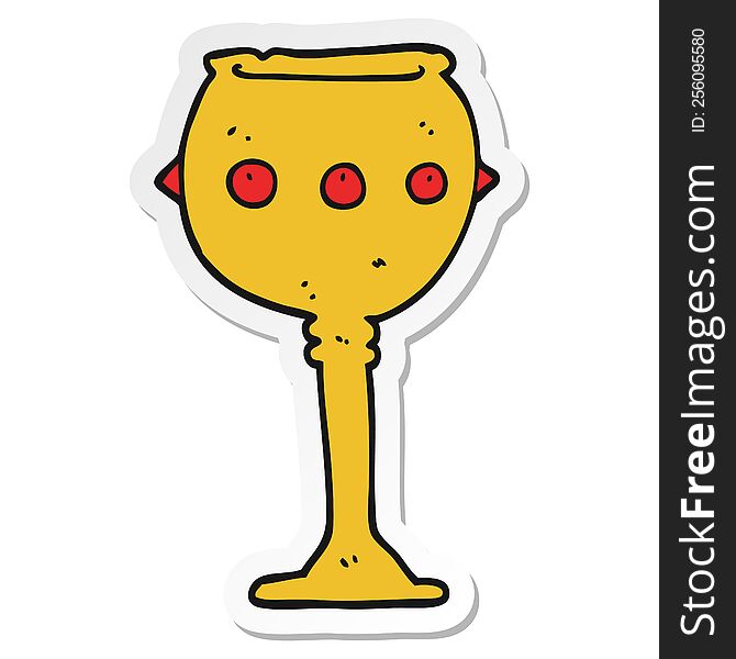 sticker of a cartoon goblet