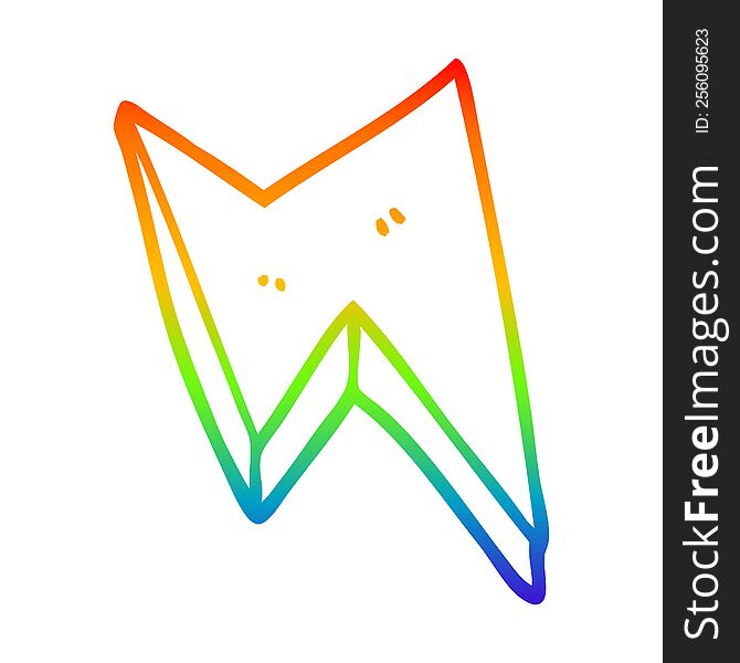 rainbow gradient line drawing of a cartoon thunder bolts