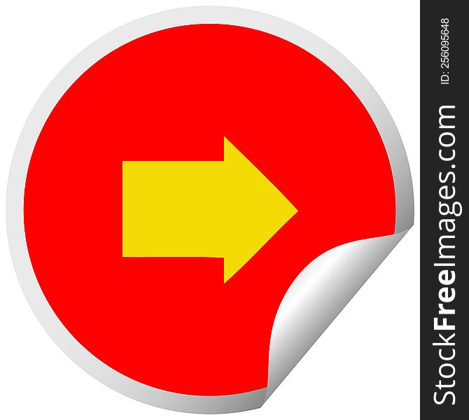 Circular Peeling Sticker Cartoon Arrow Symbol