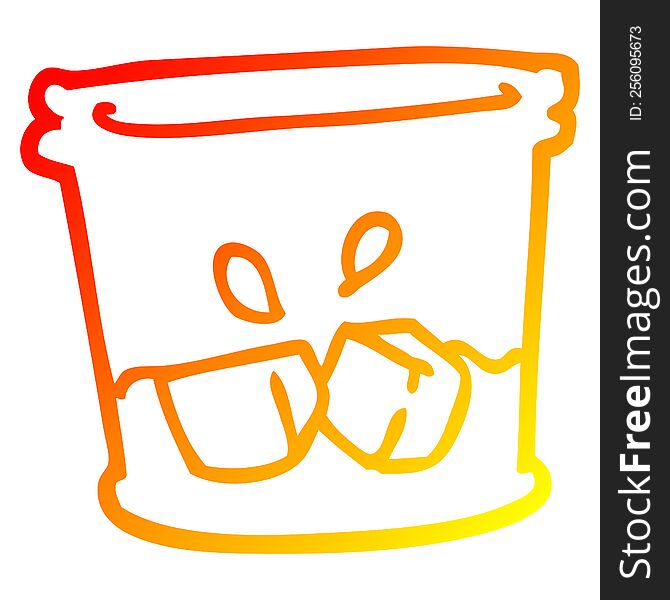 warm gradient line drawing of a cartoon drink in tumbler