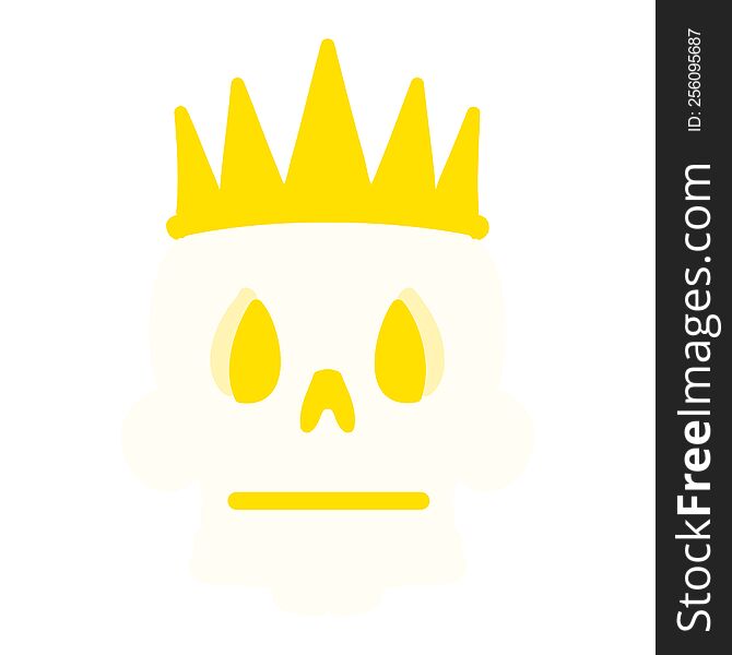 spooky skull wearing crown