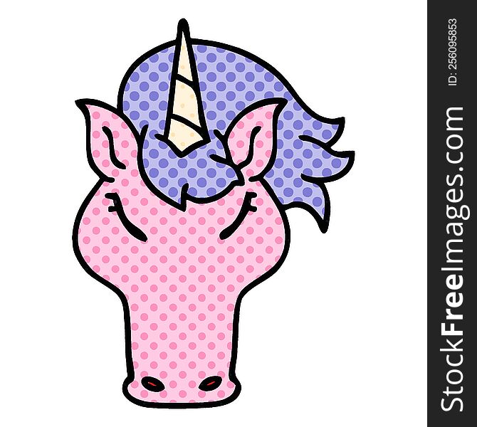 Quirky Comic Book Style Cartoon Unicorn