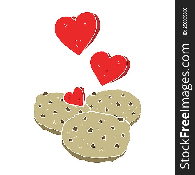 flat color illustration of cookies. flat color illustration of cookies