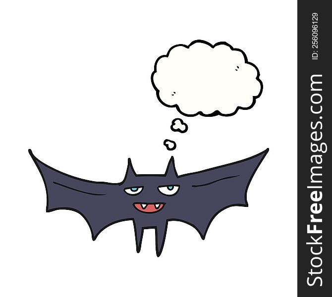 Thought Bubble Cartoon Halloween Bat