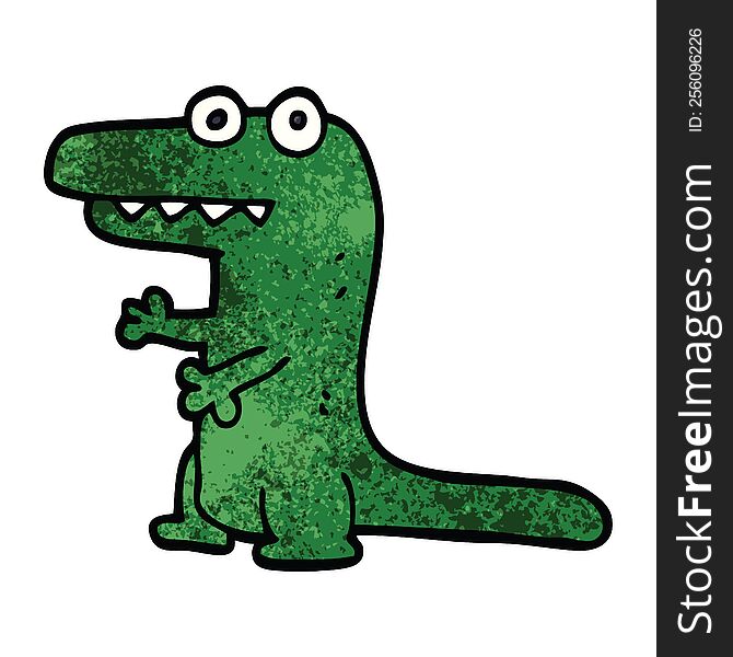 cartoon doodle crazy alligator