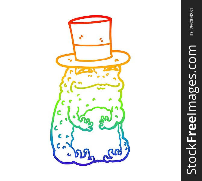 Rainbow Gradient Line Drawing Cartoon Rich Toad