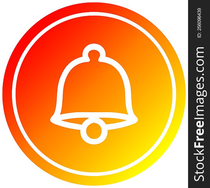 old bell circular icon with warm gradient finish. old bell circular icon with warm gradient finish