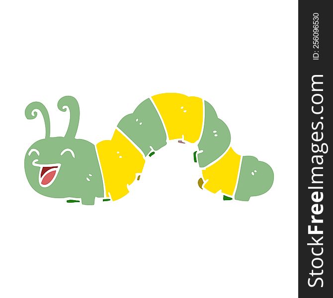 cartoon doodle laughing caterpillar