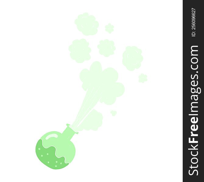 flat color illustration of a cartoon chemical reaction