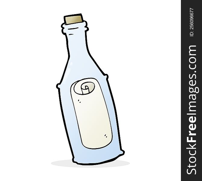 cartoon message in bottle