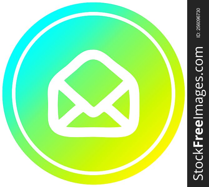 envelope letter circular icon with cool gradient finish. envelope letter circular icon with cool gradient finish