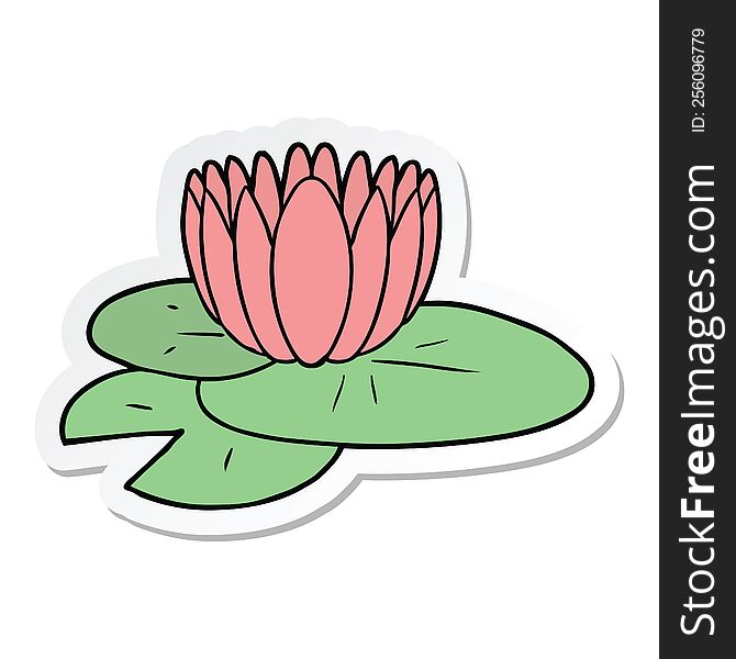 sticker of a cartoon water lily