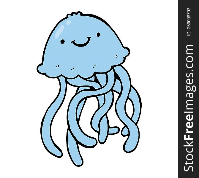 cartoon happy jellyfish