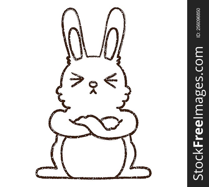 Angry Rabbit Charcoal Drawing